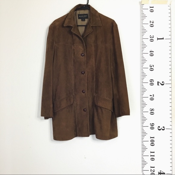 Brown Golden Bear Leather Suede  Blazer Jacket - Picture 2 of 8